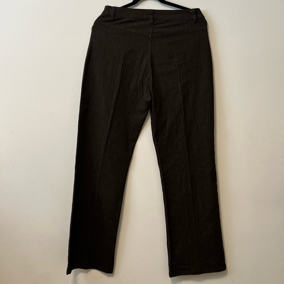 Simon Chang Stretchy Denim Bell Bottom Pants with Ribbed Detail - Picture 2 of 5